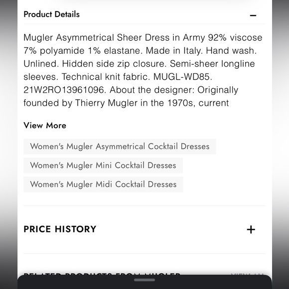 MUGLER Sheer Dress - Picture 4 of 7